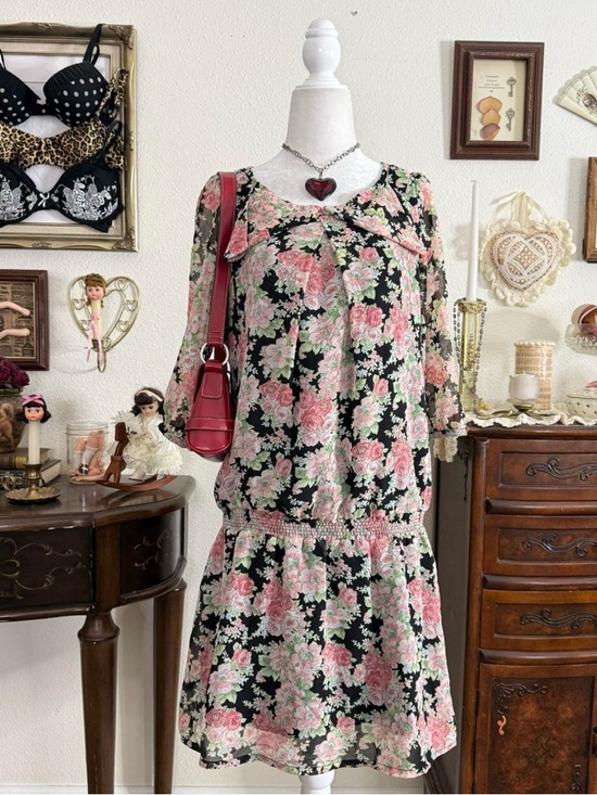 Dresses & Skirts - J Fashion dainty cottagecore floral drop waist dress